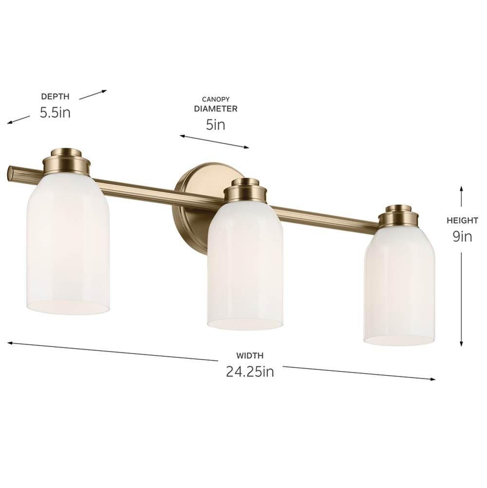 Kichler Lighting 55202CPZ Champagne Bronze Bath 3lt Image 3