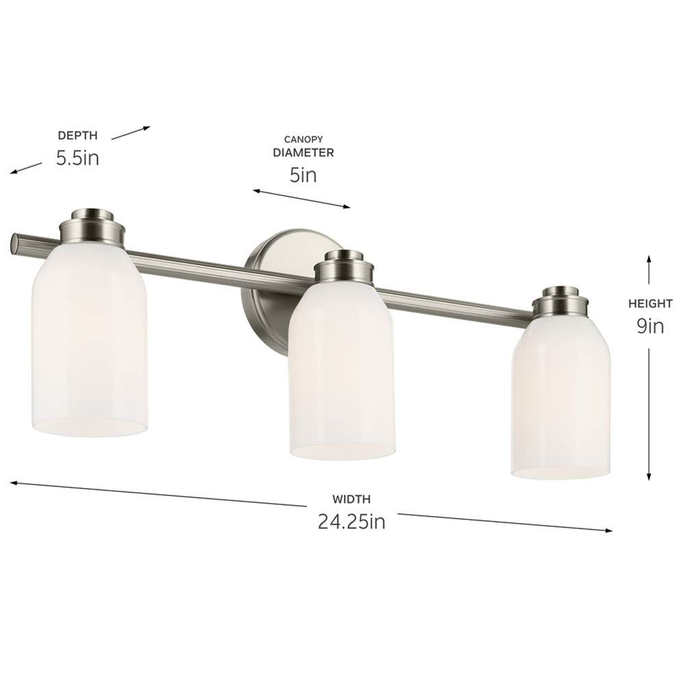 Kichler Lighting 55202NI Brushed Nickel Bath 3lt Image 2