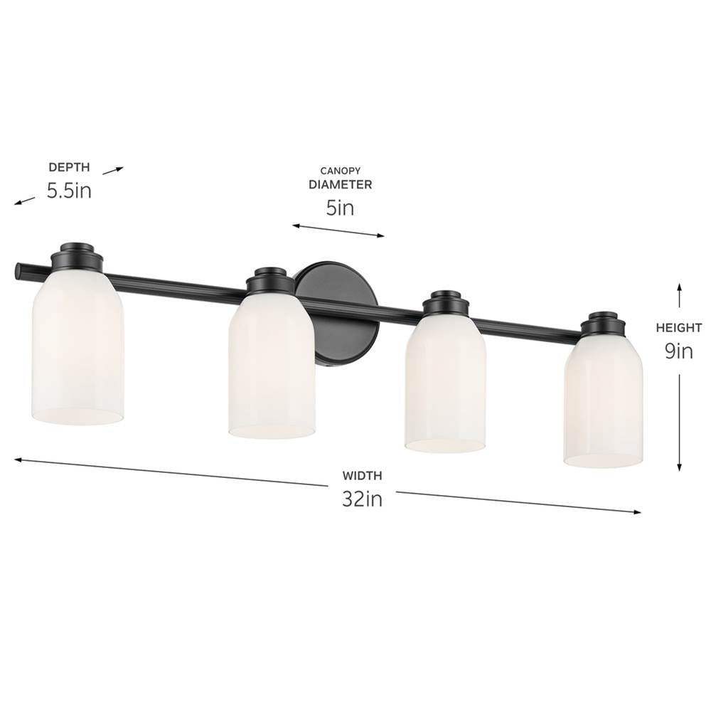 Kichler Lighting 55203BK Black Bath 4lt Image 3