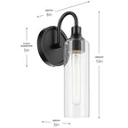 Kichler Lighting 55209BK Black Wall Sconce 1lt Image 3