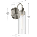 Kichler Lighting 55209NI Brushed Nickel Wall Sconce 1lt Image 3