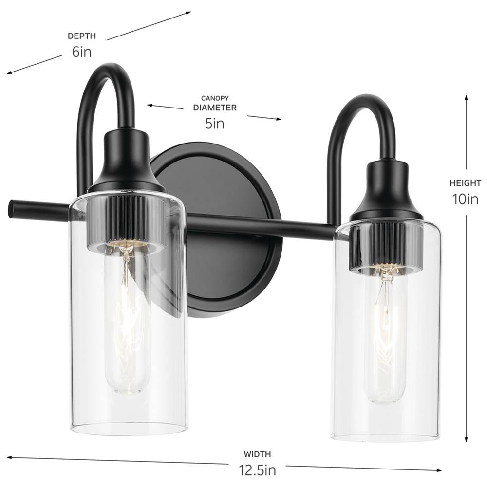 Kichler Lighting 55210BK Black Bath 2lt Image 3