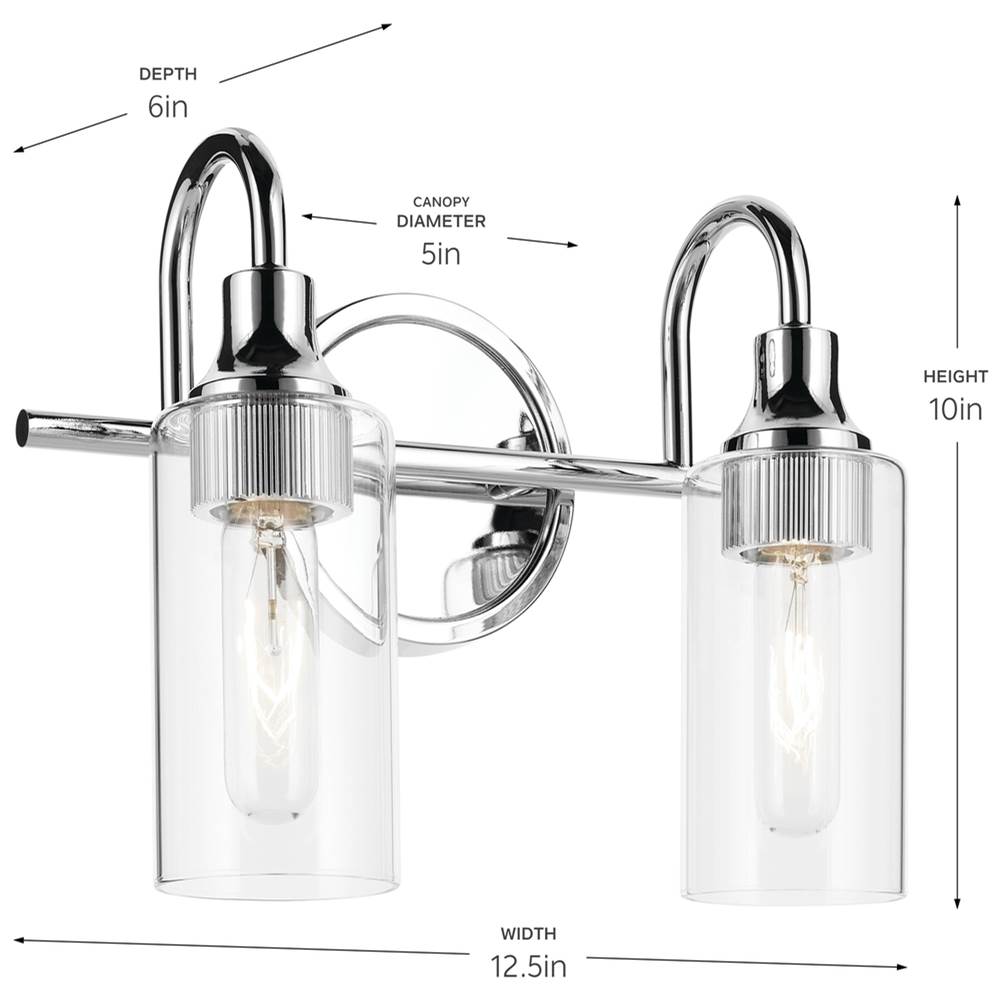 Kichler Lighting 55210CH Chrome Bath 2lt Image 2