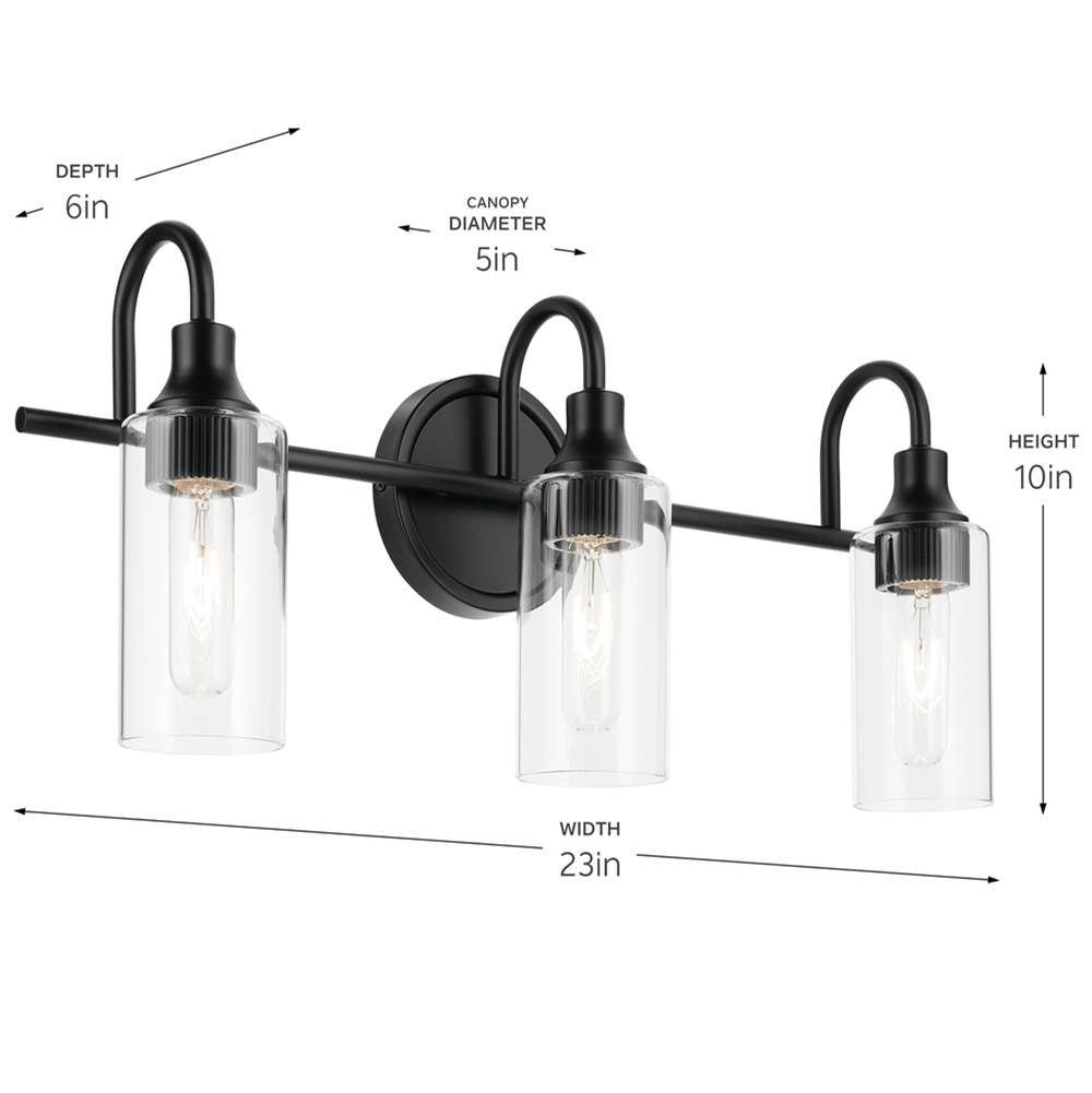 Kichler Lighting 55211BK Black Bath 3lt Image 2