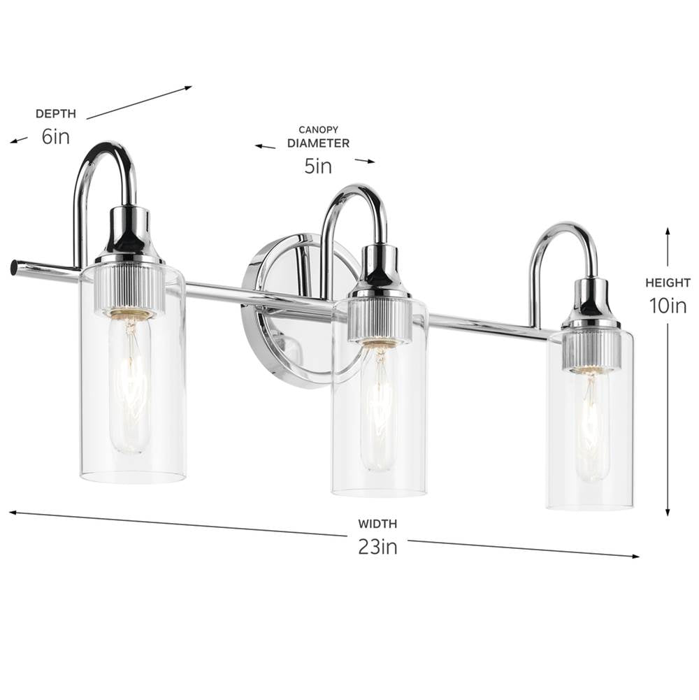 Kichler Lighting 55211CH Chrome Bath 3lt Image 3