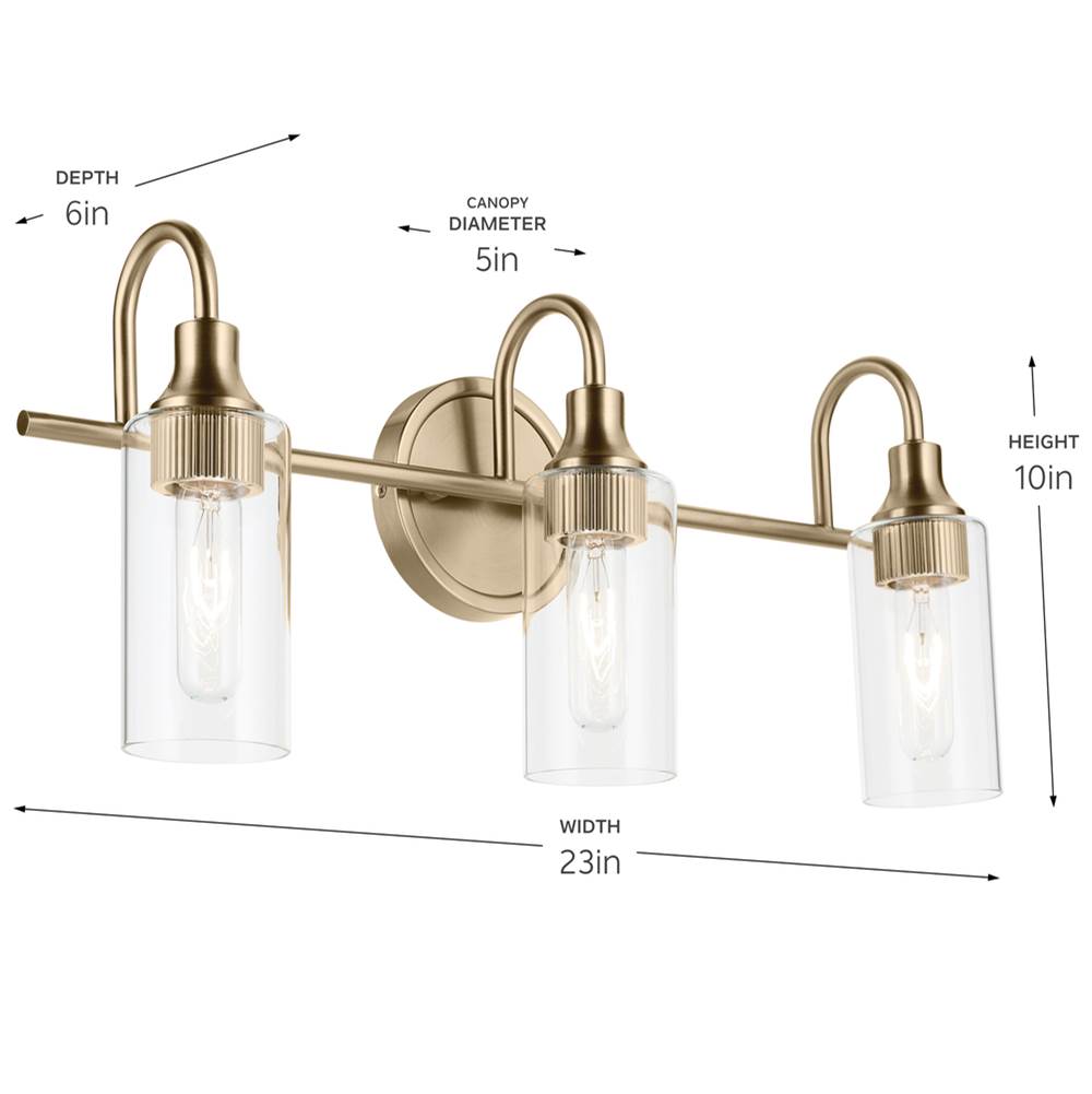 Kichler Lighting 55211CPZ Champagne Bronze Bath 3lt Image 3