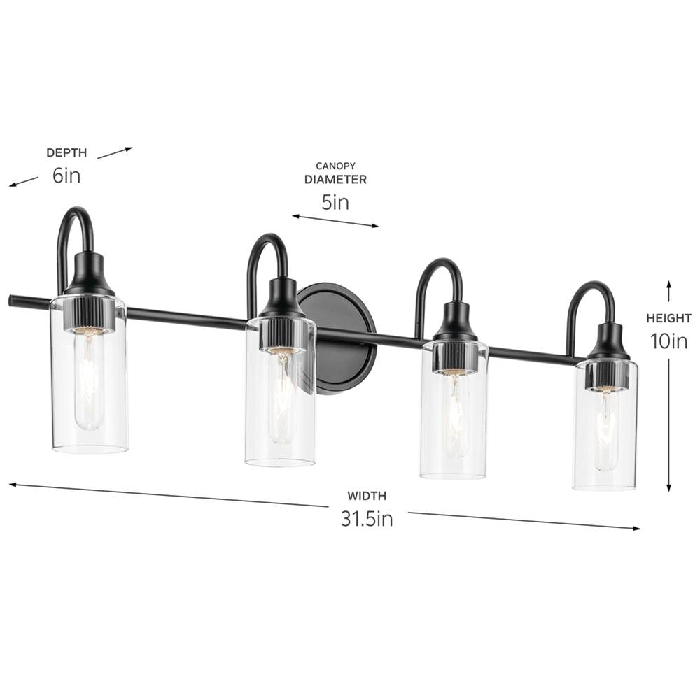 Kichler Lighting 55212BK Black Bath 4lt Image 3