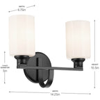 Kichler Lighting 55225BK Black Bath 2lt Image 2