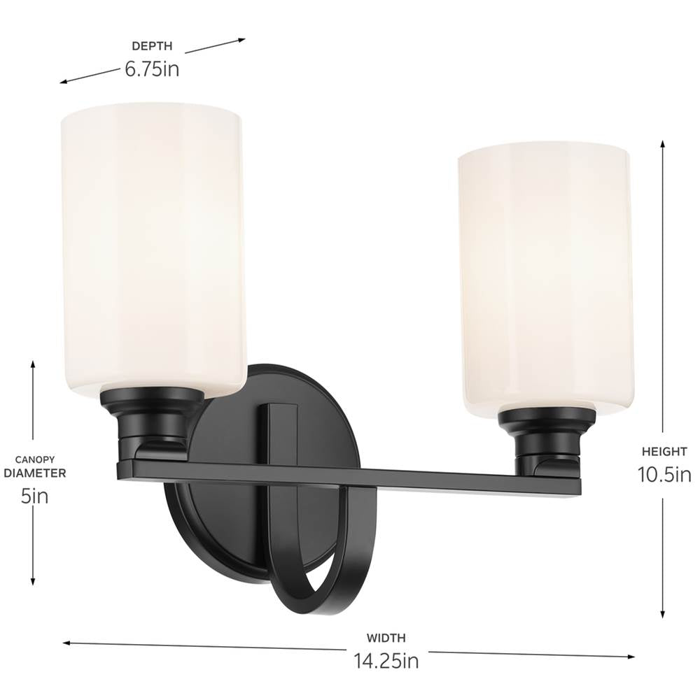 Kichler Lighting 55225BK Black Bath 2lt Image 2
