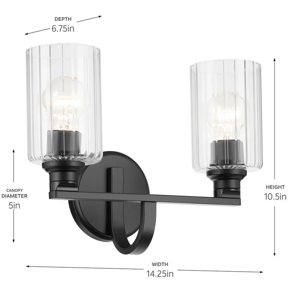 Kichler Lighting 55225BKFLU Black Bath 2lt Image 2