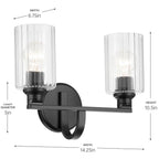 Kichler Lighting 55225BKFLU Black Bath 2lt Image 2