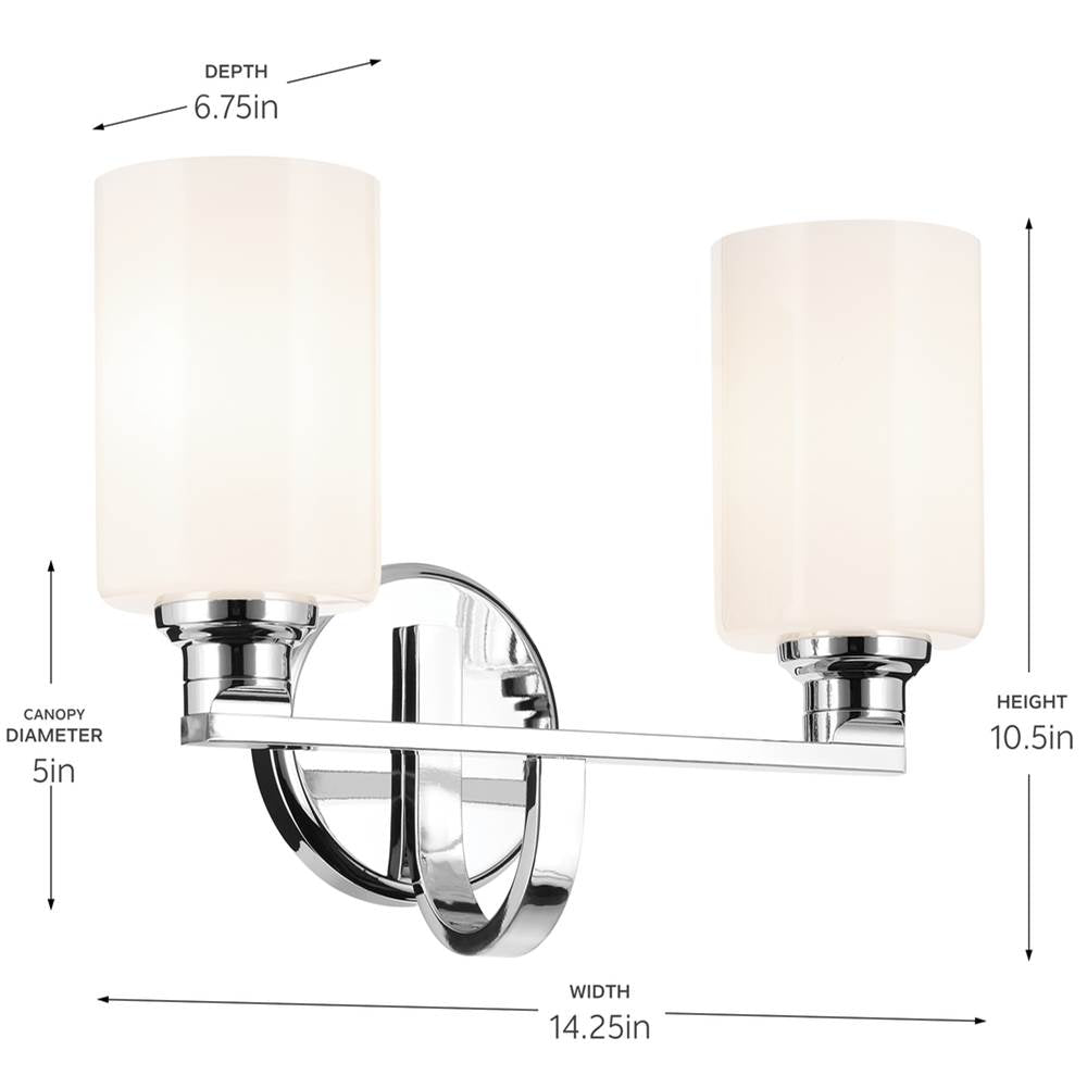 Kichler Lighting 55225CH Chrome Bath 2lt Image 2