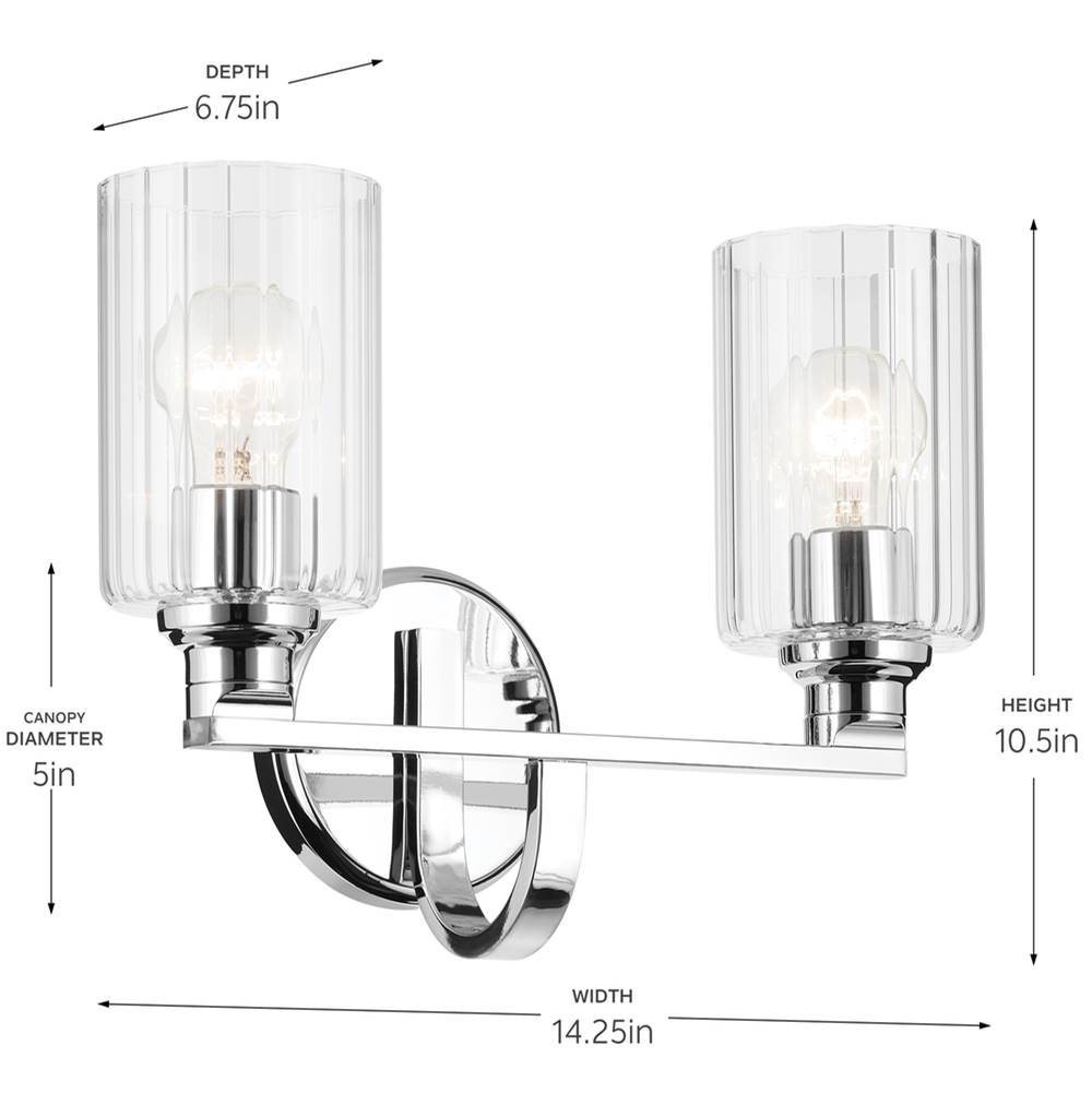 Kichler Lighting 55225CHFLU Chrome Bath 2lt Image 2