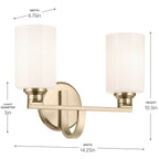 Kichler Lighting 55225CPZ Champagne Bronze Bath 2lt Image 2