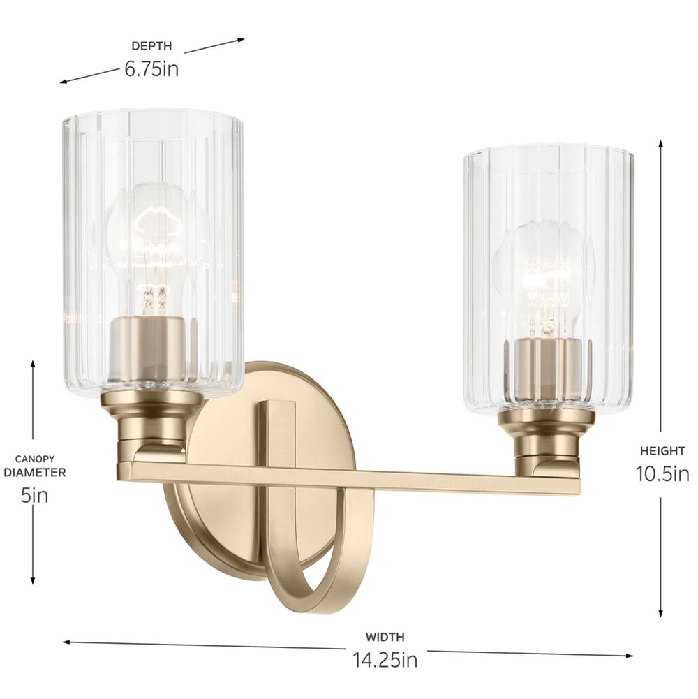 Kichler Lighting 55225CPZFLU Champagne Bronze Bath 2lt Image 2