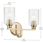 Kichler Lighting 55225CPZFLU Champagne Bronze Bath 2lt Image 2