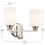 Kichler Lighting 55225NI Brushed Nickel Bath 2lt Image 2
