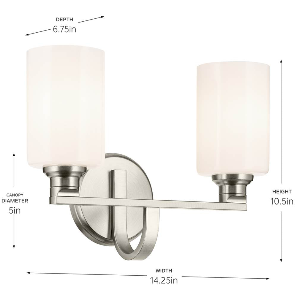 Kichler Lighting 55225NI Brushed Nickel Bath 2lt Image 2