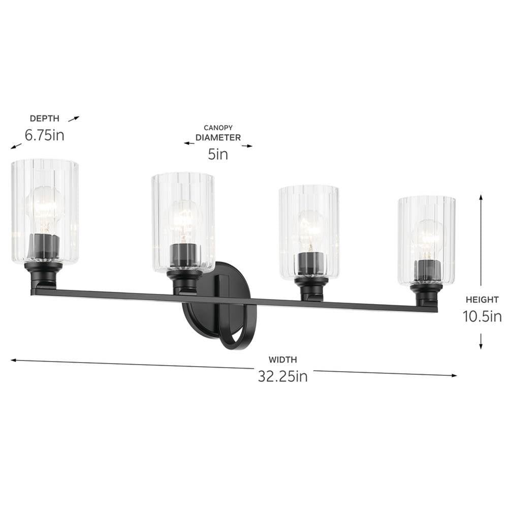Kichler Lighting 55227BKFLU Black Bath 4lt Image 2
