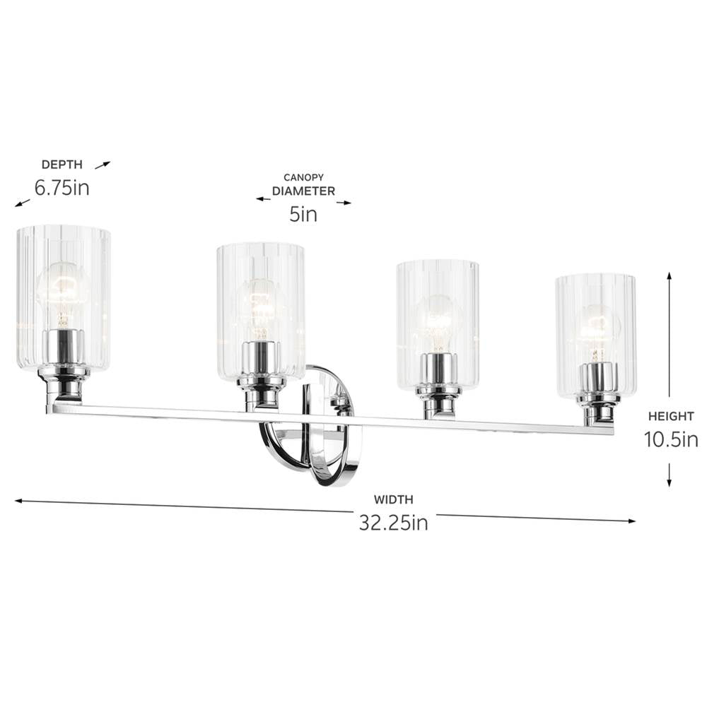 Kichler Lighting 55227CHFLU Chrome Bath 4lt Image 2
