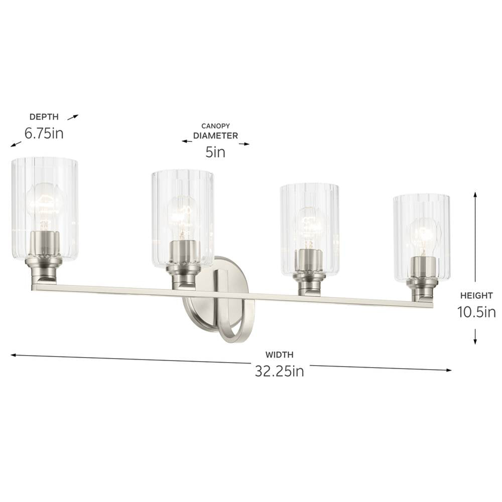 Kichler Lighting 55227NIFLU Brushed Nickel Bath 4lt Image 2
