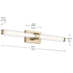 Kichler Lighting 55239CPZLED Champagne Bronze Bath Bar Large Image 2