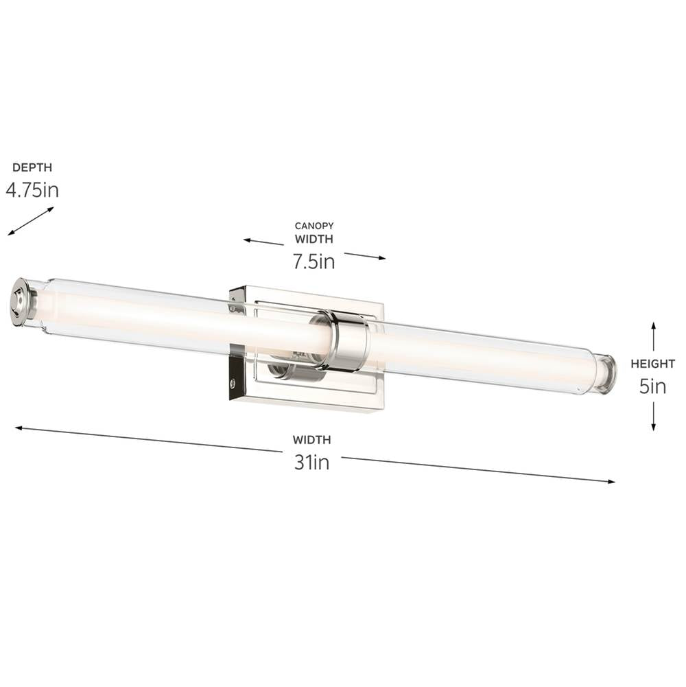 Kichler Lighting 55239PNLED Polished Nickel Bath Bar Large Image 2