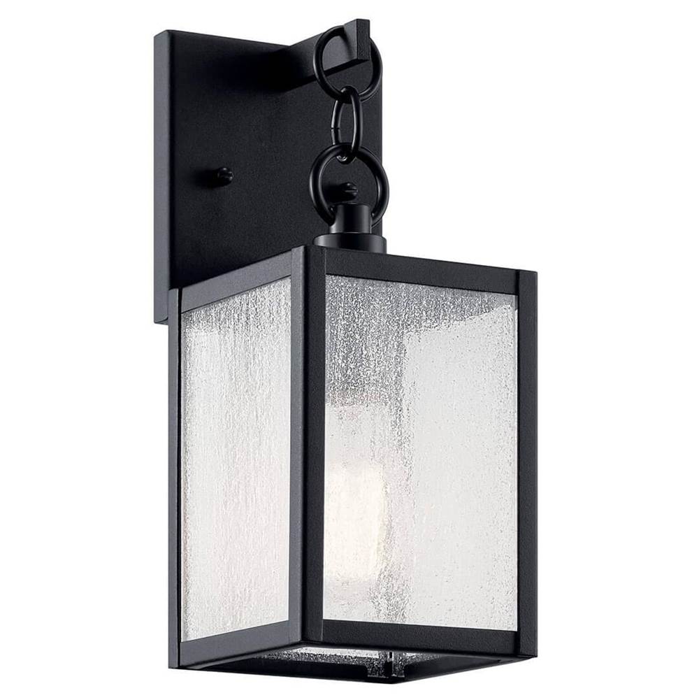 Kichler Lighting 59005BKT Black Lahden 12.25'' 1 Light Outdoor Wall Light With Clear Seeded Glass In Textured Black Image 1