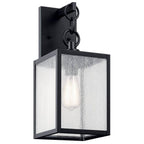 Kichler Lighting 59006BKT Black Lahden 17'' 1 Light Outdoor Wall Light With Clear Seeded Glass In Textured Black Image 1