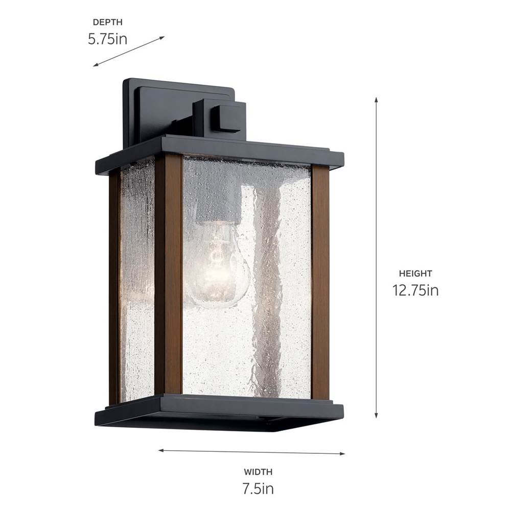 Kichler Lighting 59017BK Black Outdoor Wall 1lt Image 2
