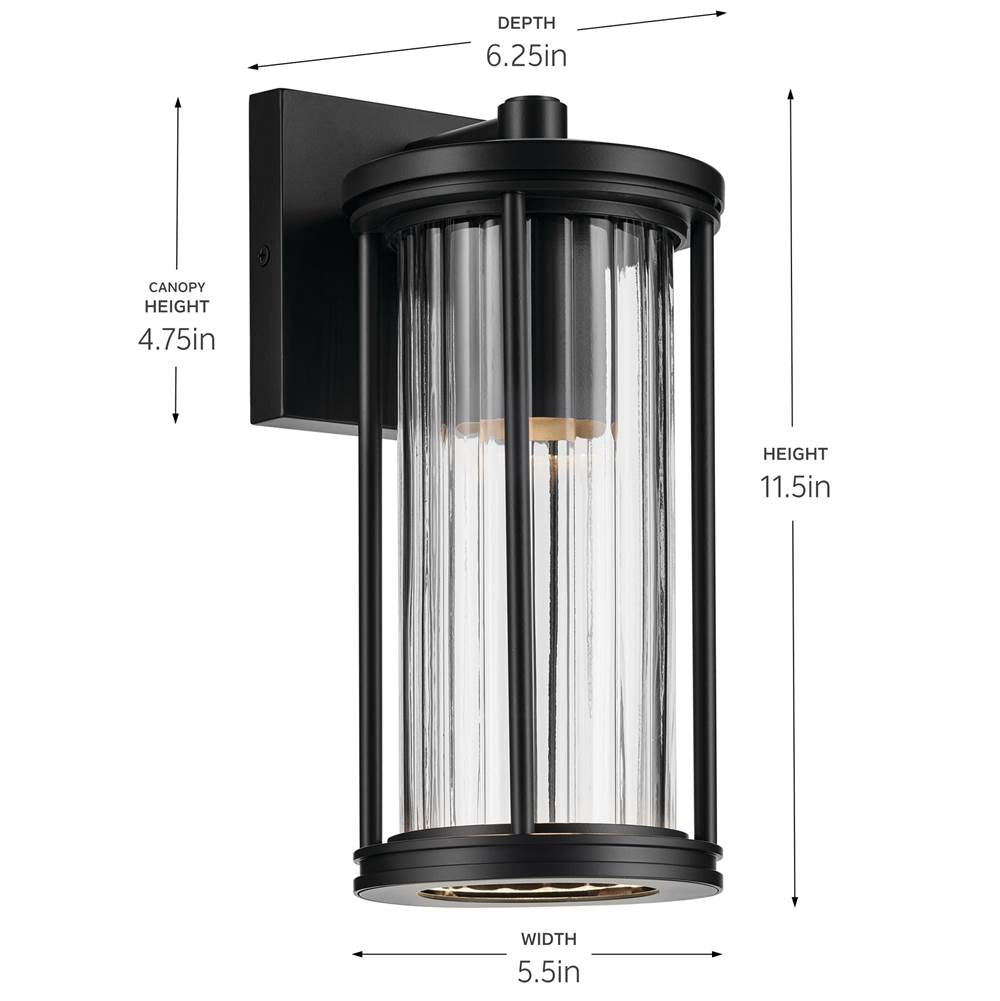 Kichler Lighting 59022BKDS Black Outdoor Wall Small Image 3