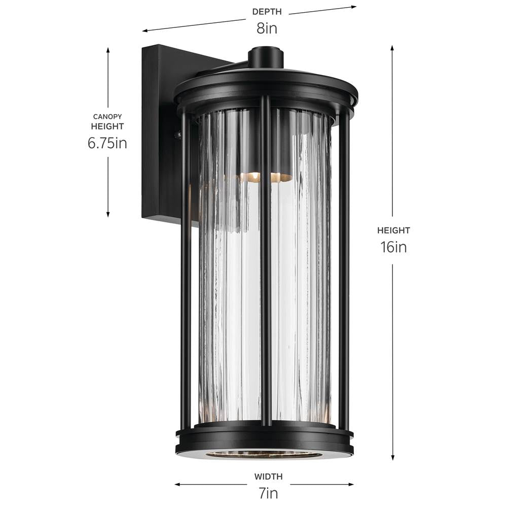 Kichler Lighting 59023BKDS Black Outdoor Wall Medium Image 2
