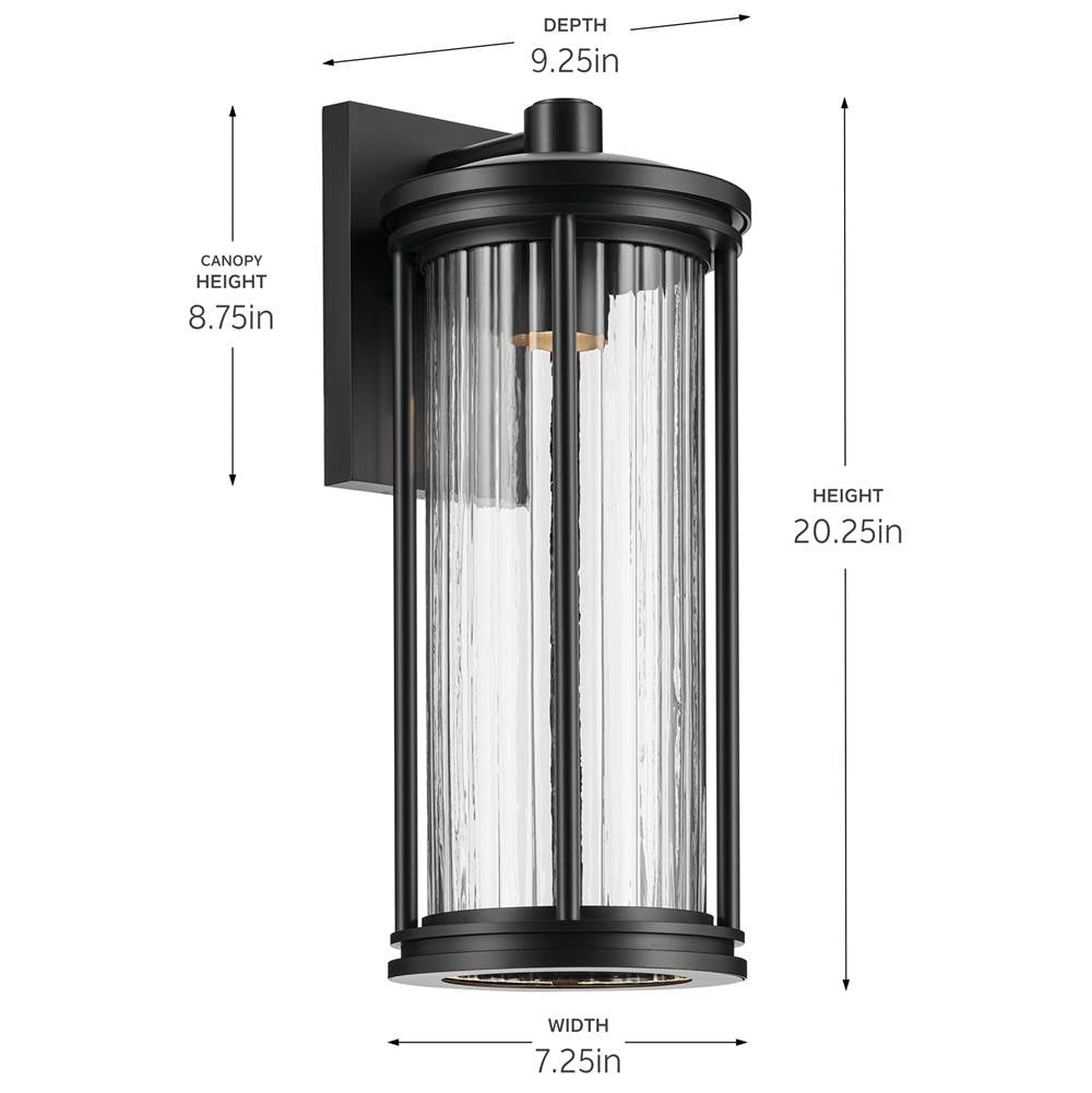 Kichler Lighting 59024BKDS Black Outdoor Wall Large Image 2