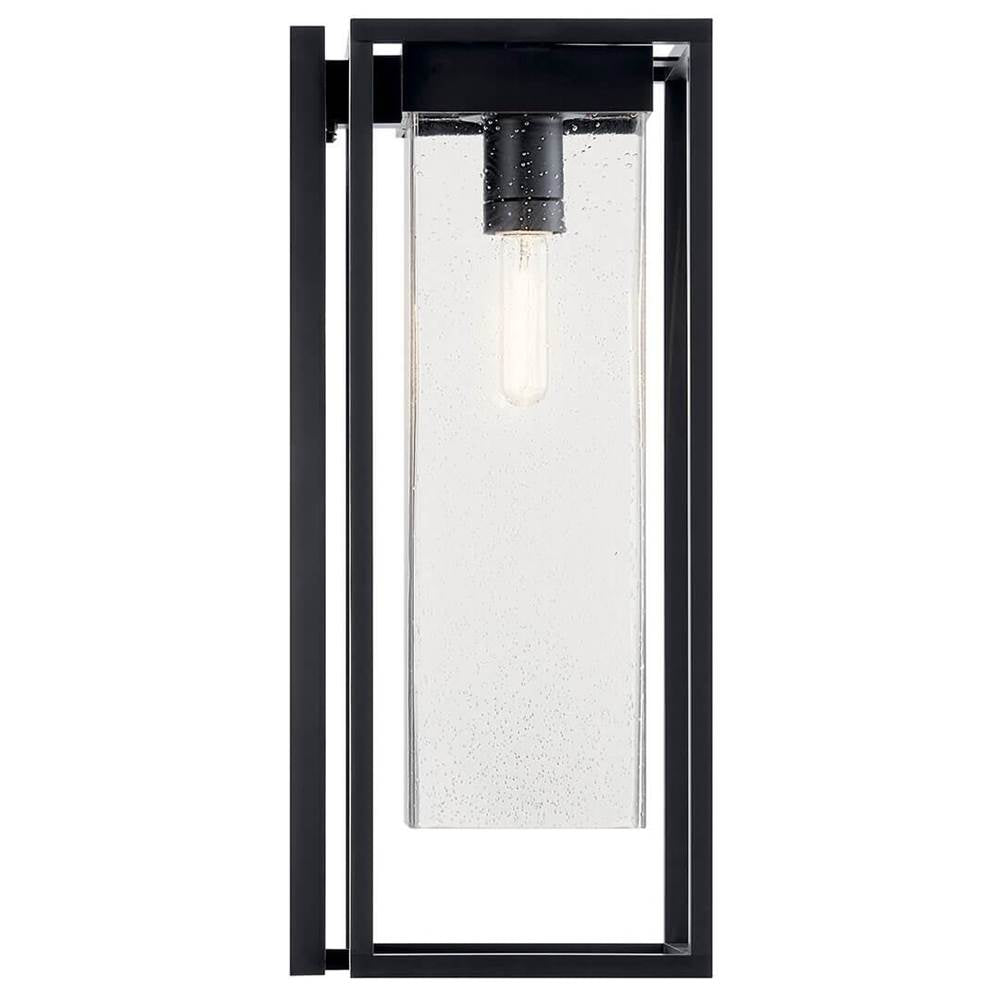 Kichler Lighting Mercer The Mercer 24'' 1 Light Outdoor Wall Light With Clear Seeded Glass In Black With Silver Highlights