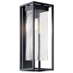 Kichler Lighting 59063BSL Black,Silver The Mercer 24'' 1 Light Outdoor Wall Light With Clear Seeded Glass In Black With Silver Highlights Image 1