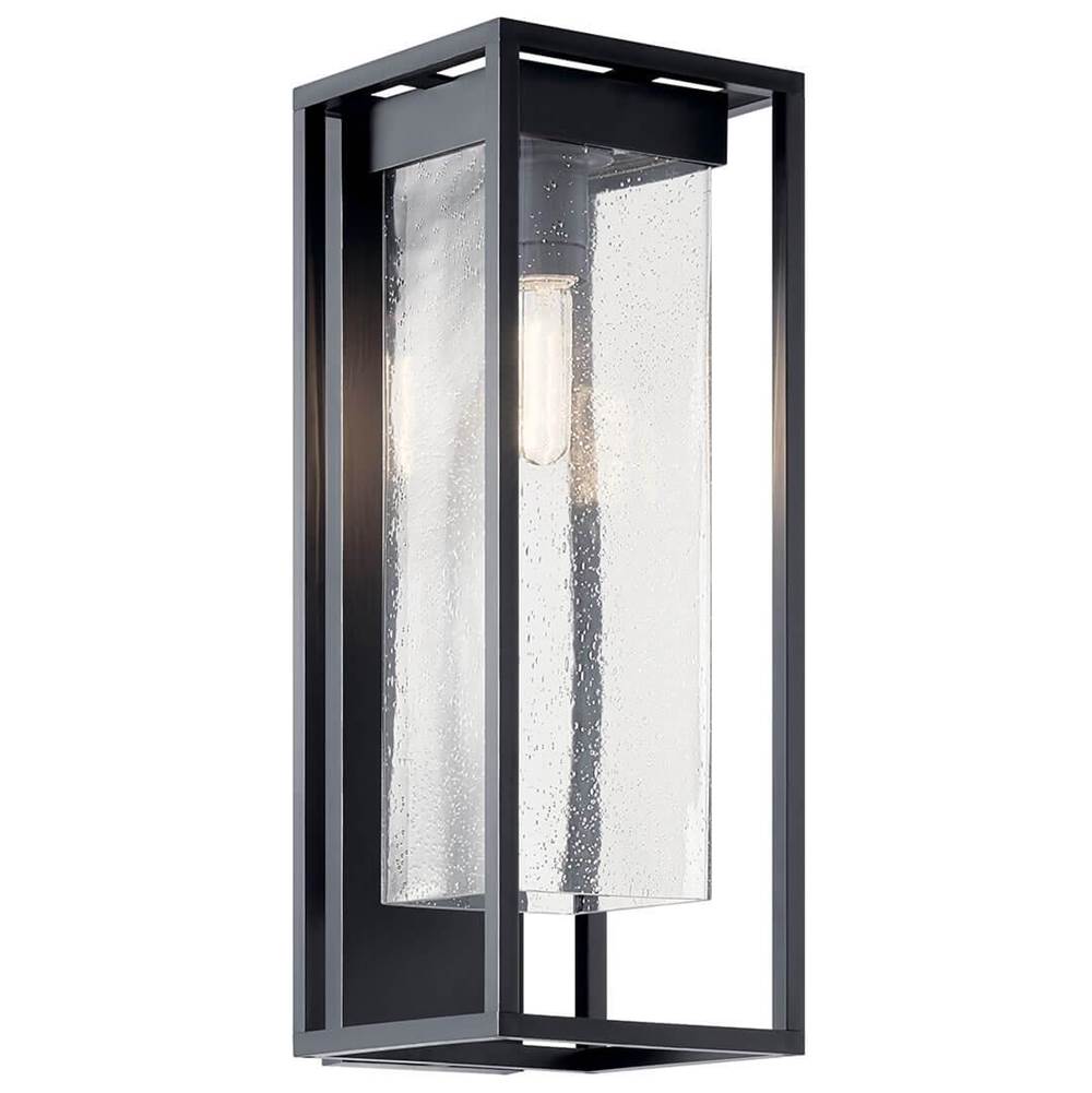 Kichler Lighting 59063BSL Black,Silver The Mercer 24'' 1 Light Outdoor Wall Light With Clear Seeded Glass In Black With Silver Highlights Image 1