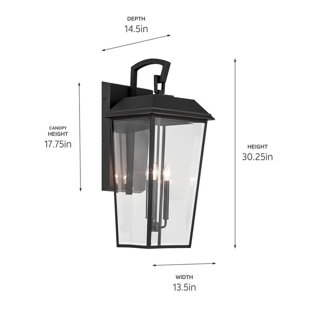 Kichler Lighting 59121BKT Black Textured Outdoor Wall 3lt Image 2