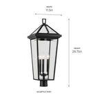 Kichler Lighting 59129BKT Black Textured Outdoor Post Mt 3lt Image 2