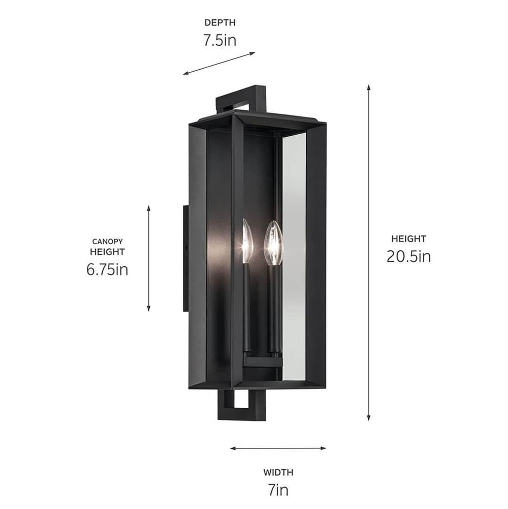 Kichler Lighting 59132BKT Black Textured Outdoor Wall 2lt Image 2