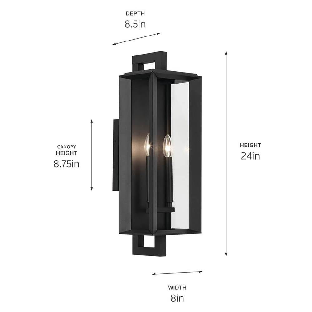 Kichler Lighting 59133BKT Black Textured Outdoor Wall 2lt Image 2