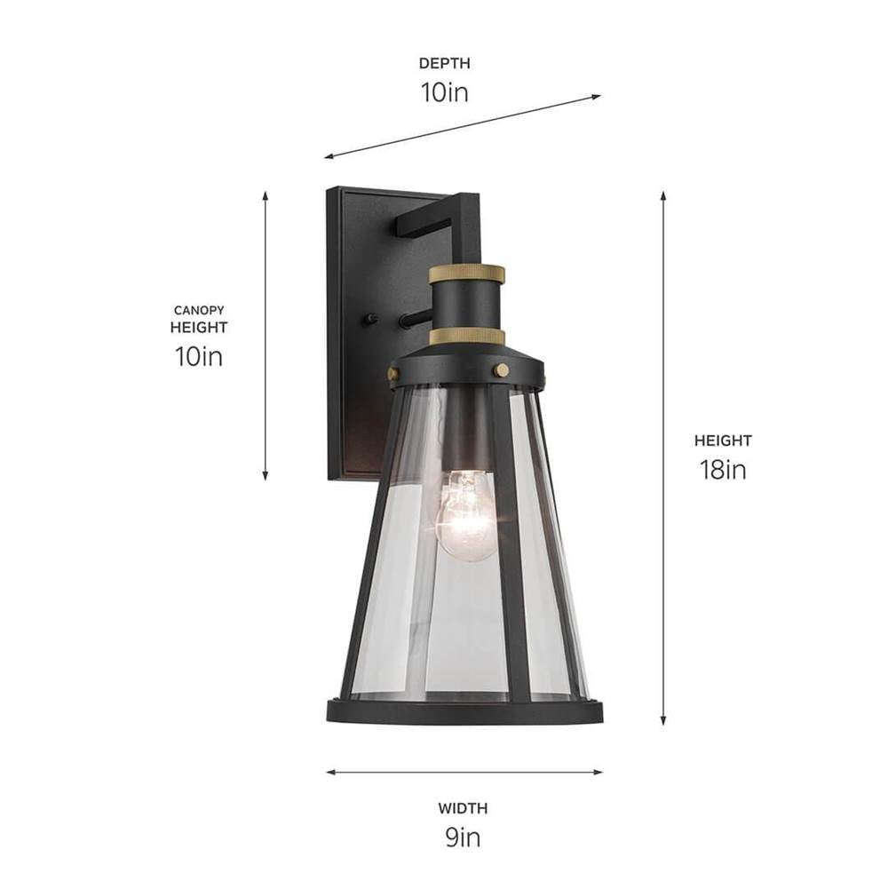 Kichler Lighting 59147BKT Black Textured Outdoor Wall 1lt Image 2