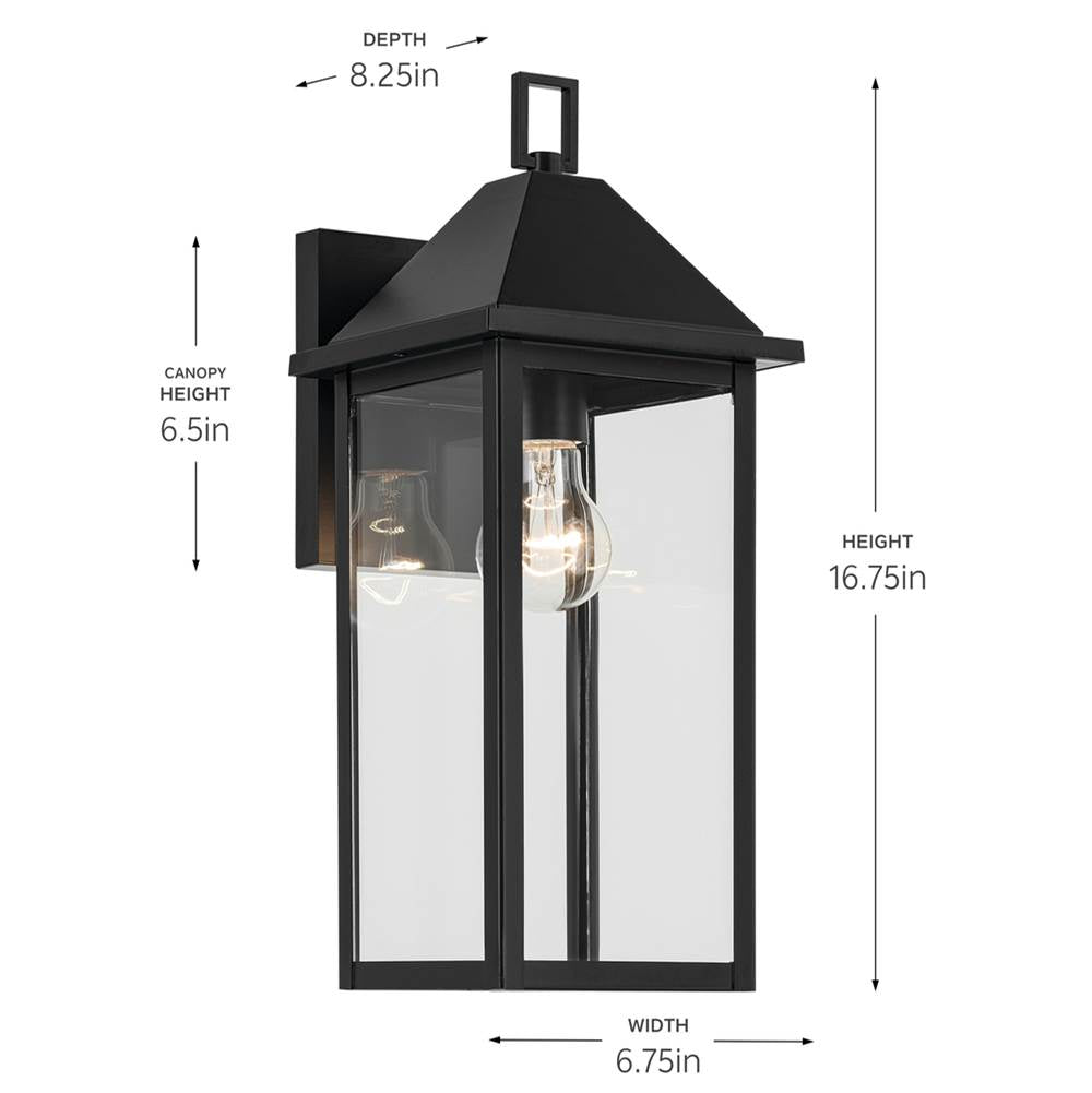Kichler Lighting 59158BK Black Outdoor Wall 1lt Image 2