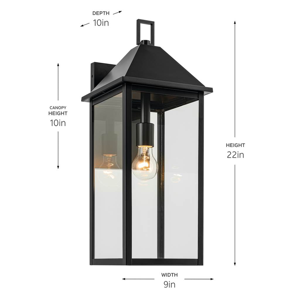 Kichler Lighting 59159BK Black Outdoor Wall 1lt Image 2