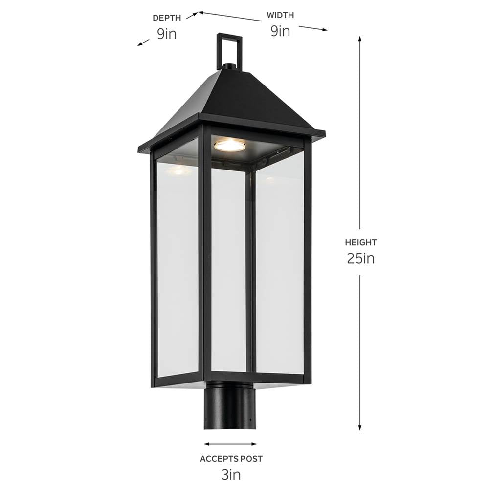Kichler Lighting 59161BKDS Black Outdoor Post Mt 1lt Image 2