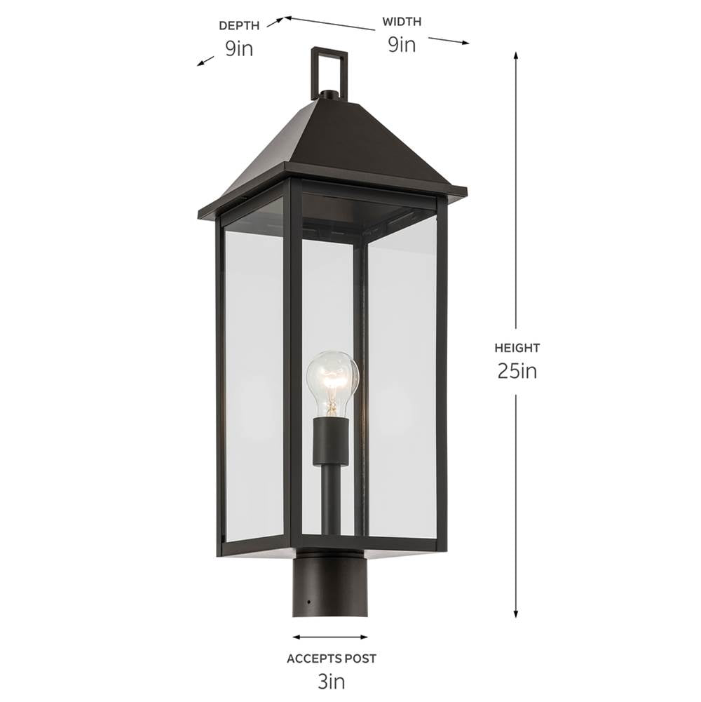 Kichler Lighting 59161OZ Olde Bronze Outdoor Post Mt 1lt Image 2
