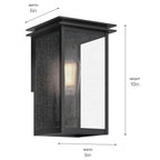Kichler Lighting 59540BKT Textured Black 1lt Outdoor Wall - Small Image 2