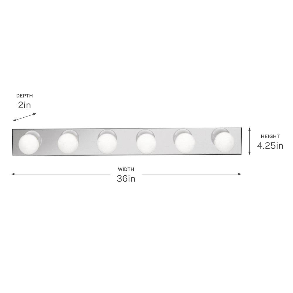 Kichler Lighting 626CH Chrome Linear Bath 36in Image 3