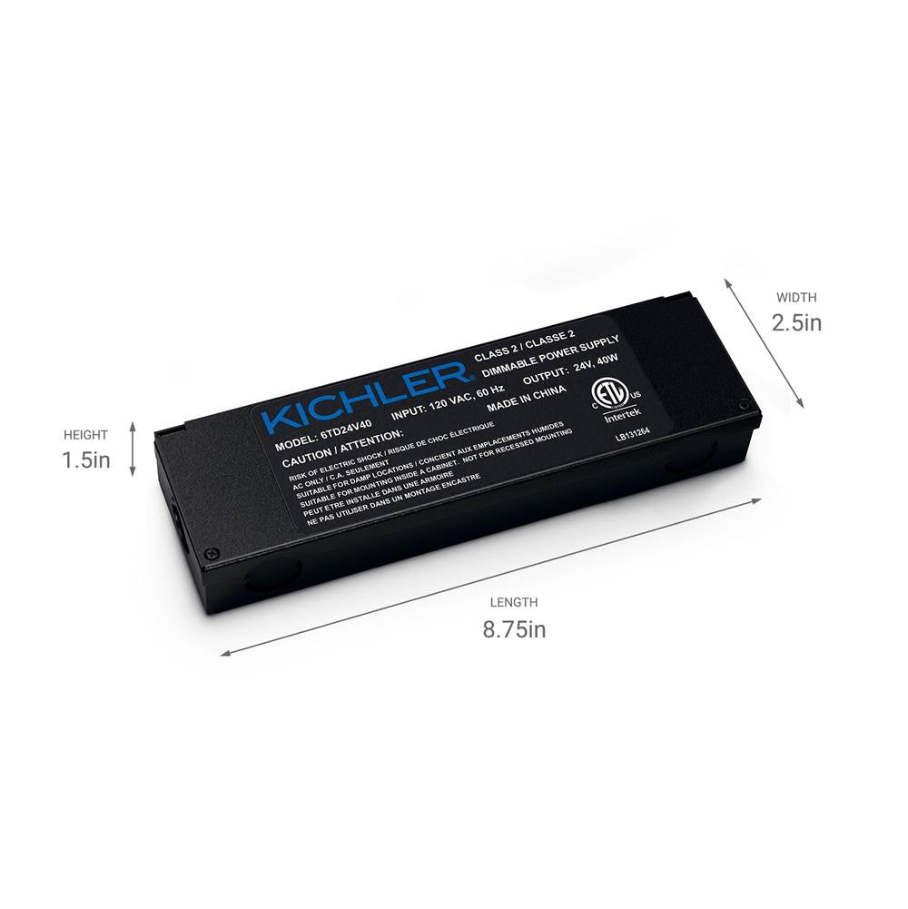Kichler Lighting 6TD24V40BKT Textured Black 24v Dimmable 40w Power Supply Image 2