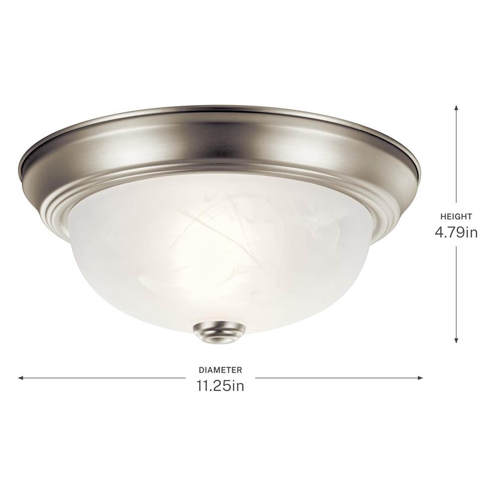 Kichler Lighting 8108NI Brushed Nickel Flush Mount 2lt Image 3