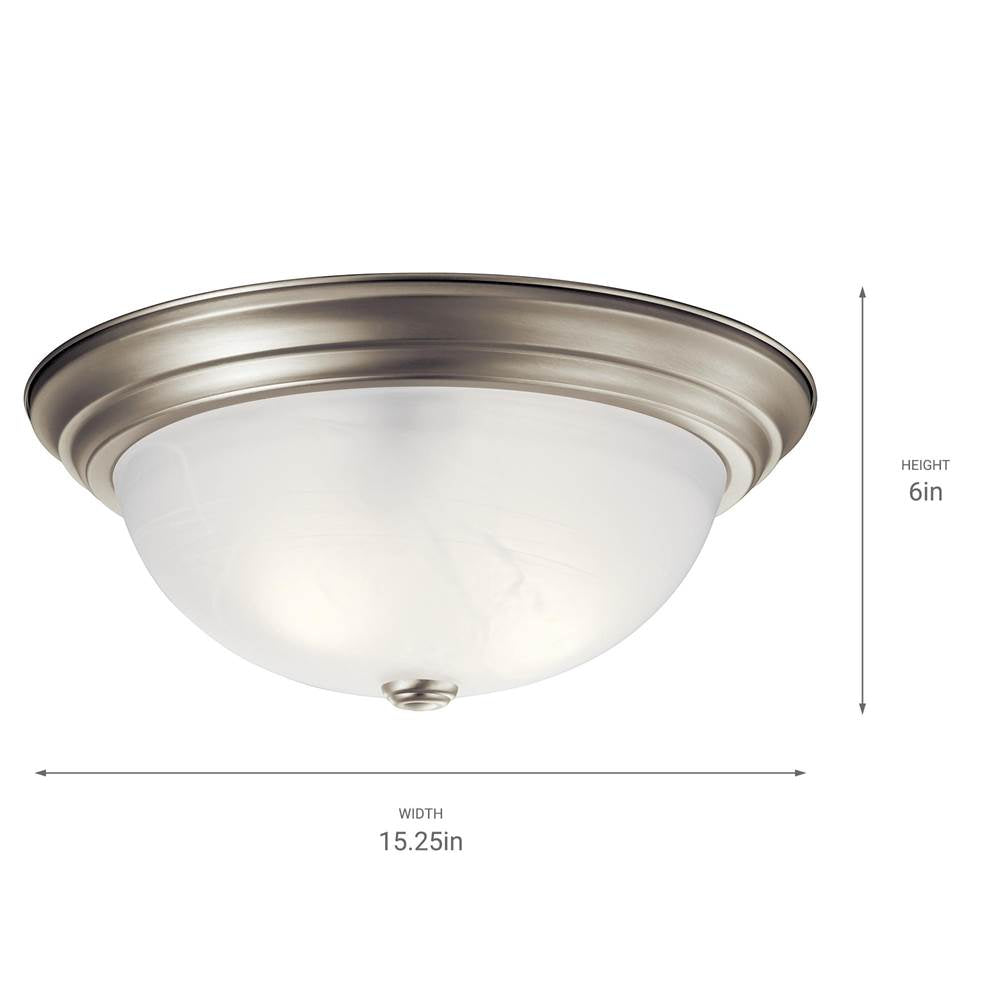 Kichler Lighting 8110NI Brushed Nickel Flush Mount 3lt Image 3